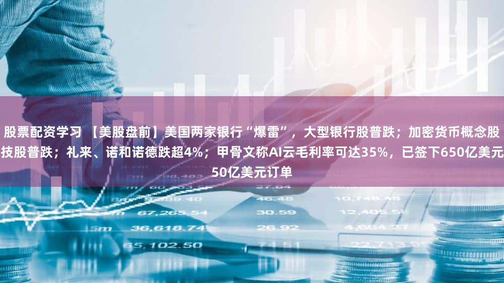 股票配资学习 【美股盘前】美国两家银行“爆雷”，大型银行股普跌；加密货币概念股、科技股普跌；礼来、诺和诺德跌超4%；甲骨文称AI云毛利率可达35%，已签下650亿美元订单