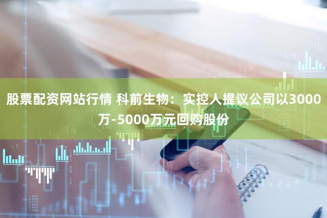 股票配资网站行情 科前生物：实控人提议公司以3000万-5000万元回购股份