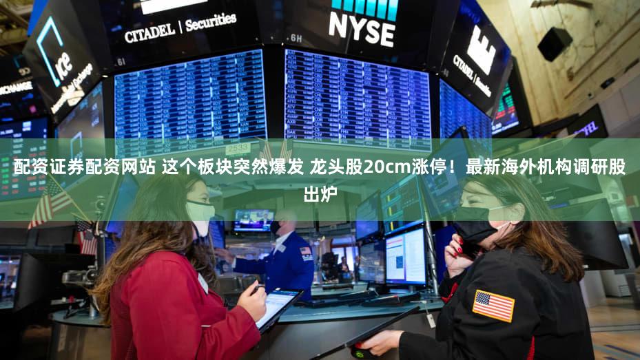配资证券配资网站 这个板块突然爆发 龙头股20cm涨停！最新海外机构调研股出炉